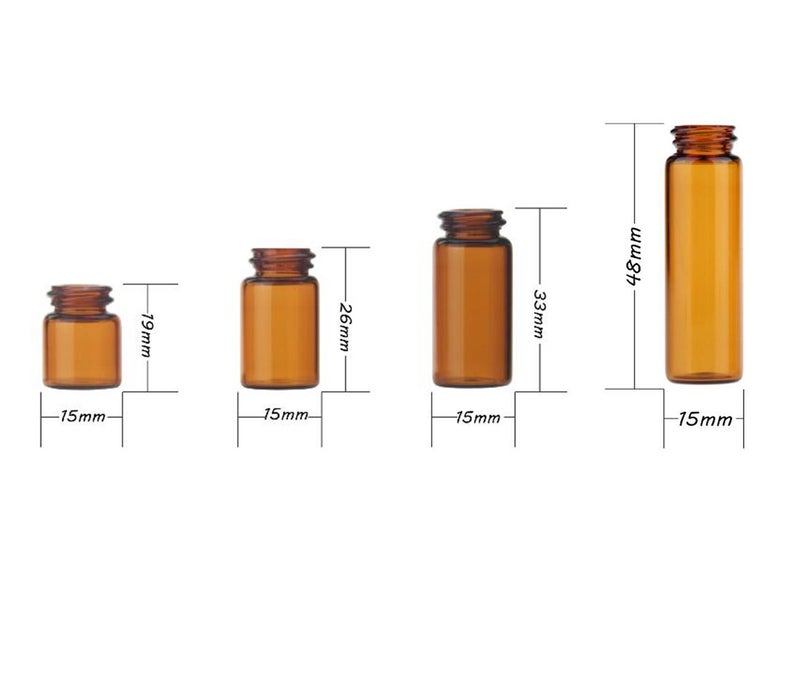 ZbFwmx 12 Pack Set Brown Screw Cap Glass Bottle Small Mini Empty Oil Amber Vial (5ml) - Image 3
